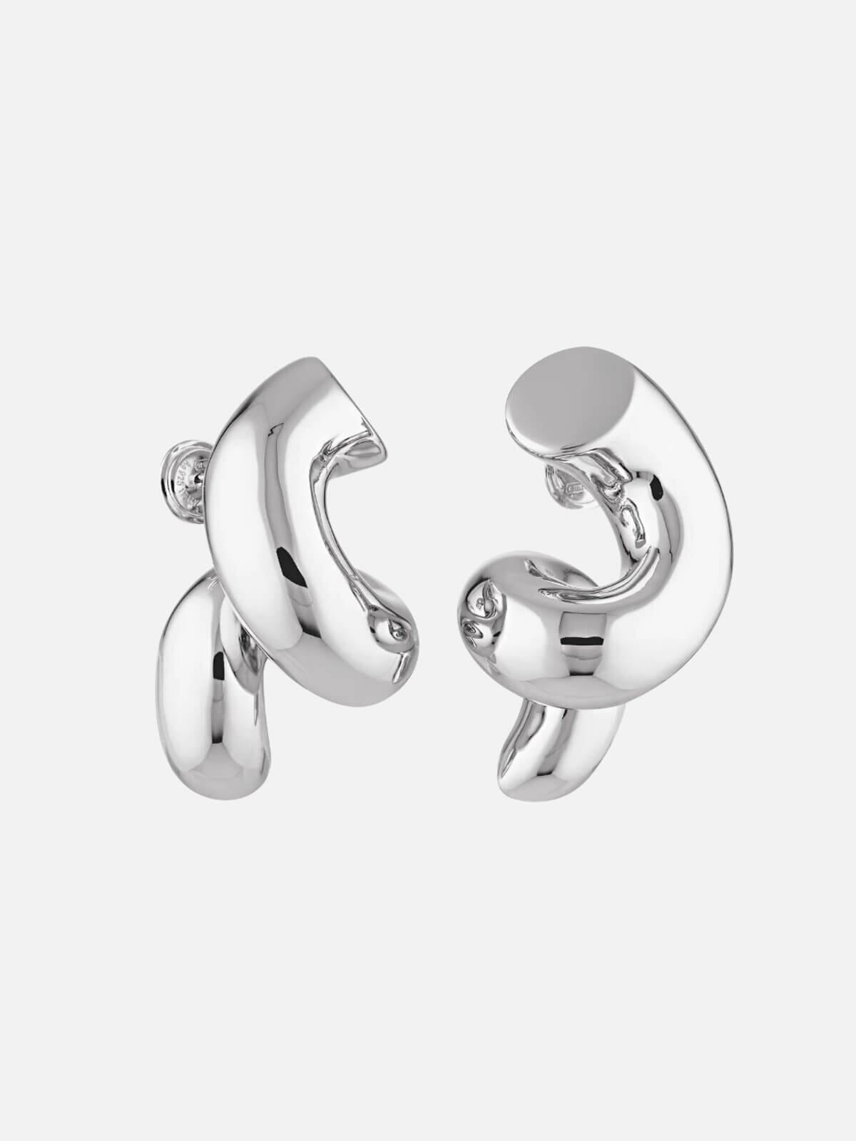 Porter | Chubby Knot Earrings - Silver | Perlu