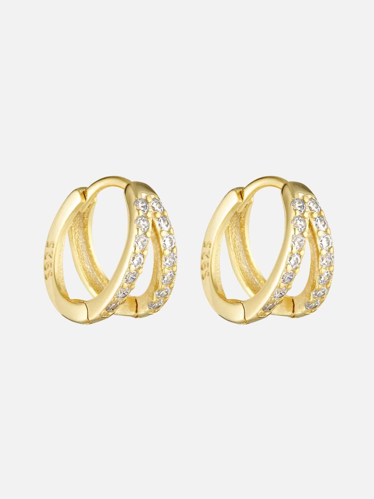 Double Angel Huggies - Gold Earrings Porter