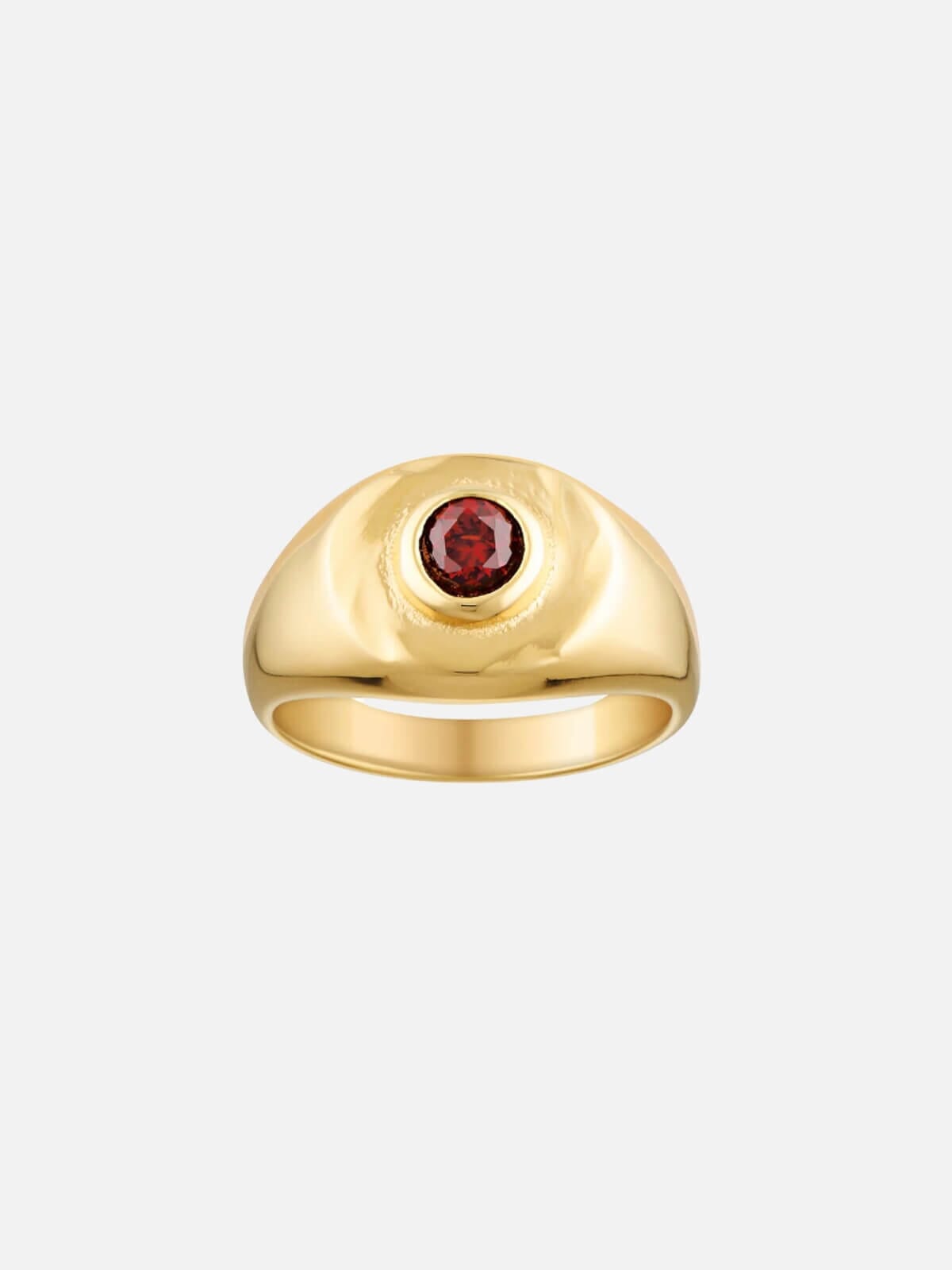 Heritage Signet Pinky Ring - Garnet Rings Porter