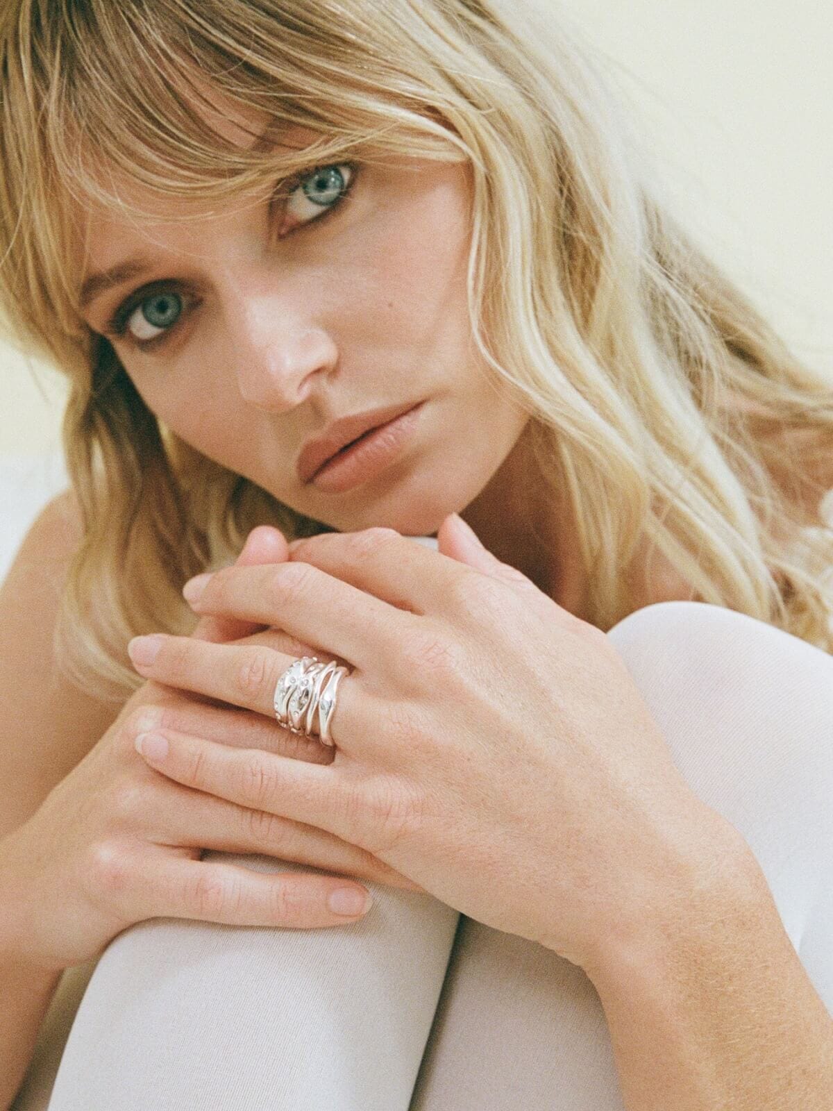 Wave Ring Set - White Gold Rings Porter