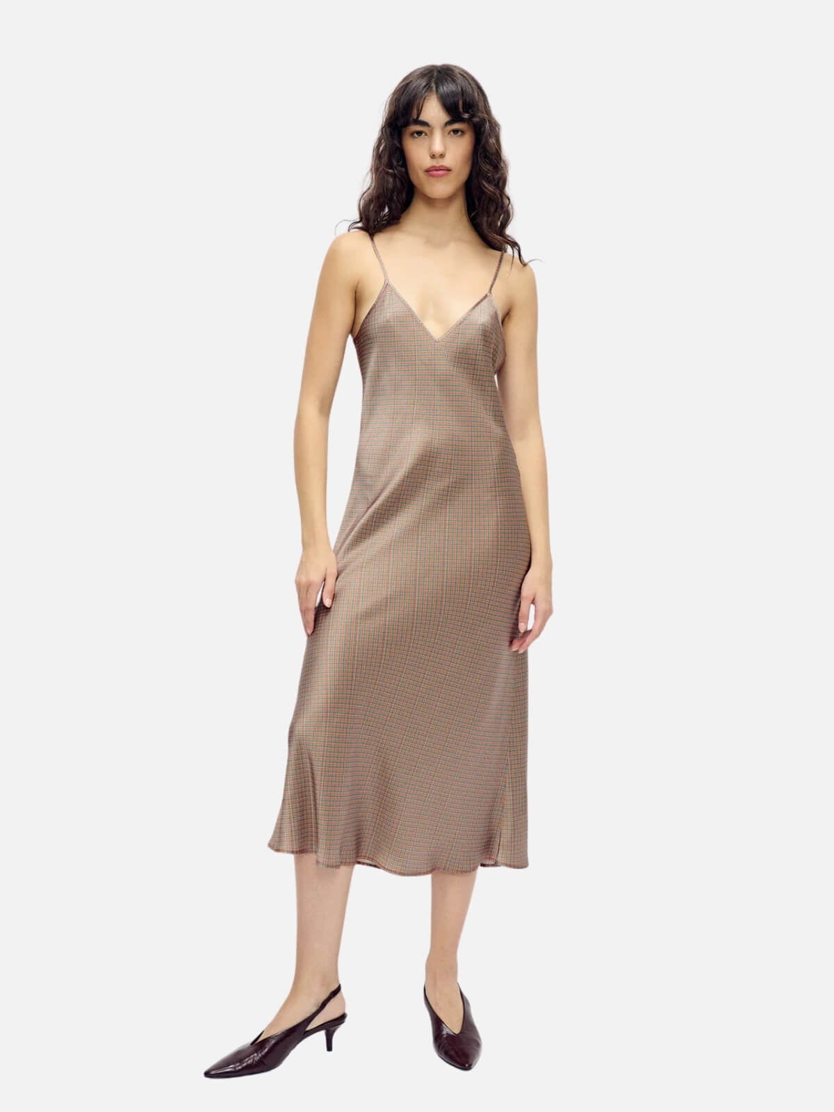 90s Slip Dress - Micro Plaid