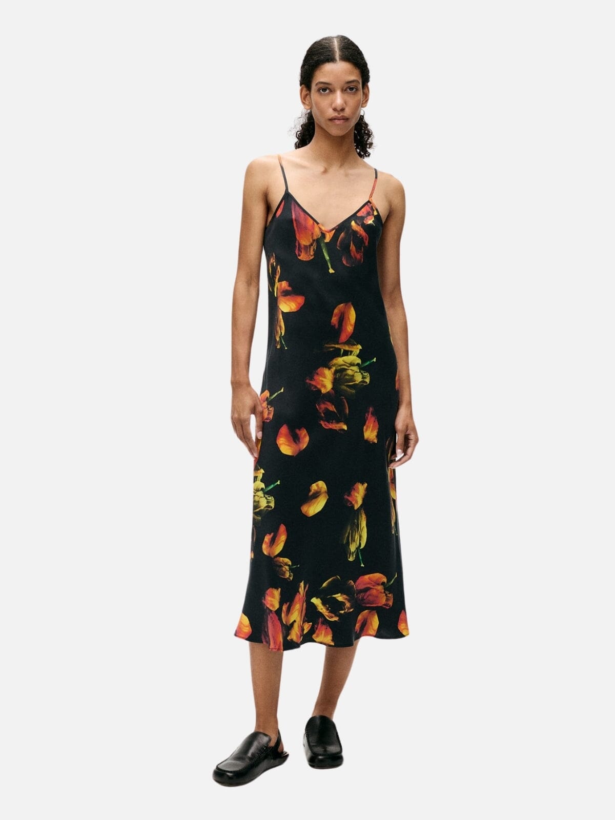 Silk Laundry | 90s Slip Dress - Tulipa Black | Perlu