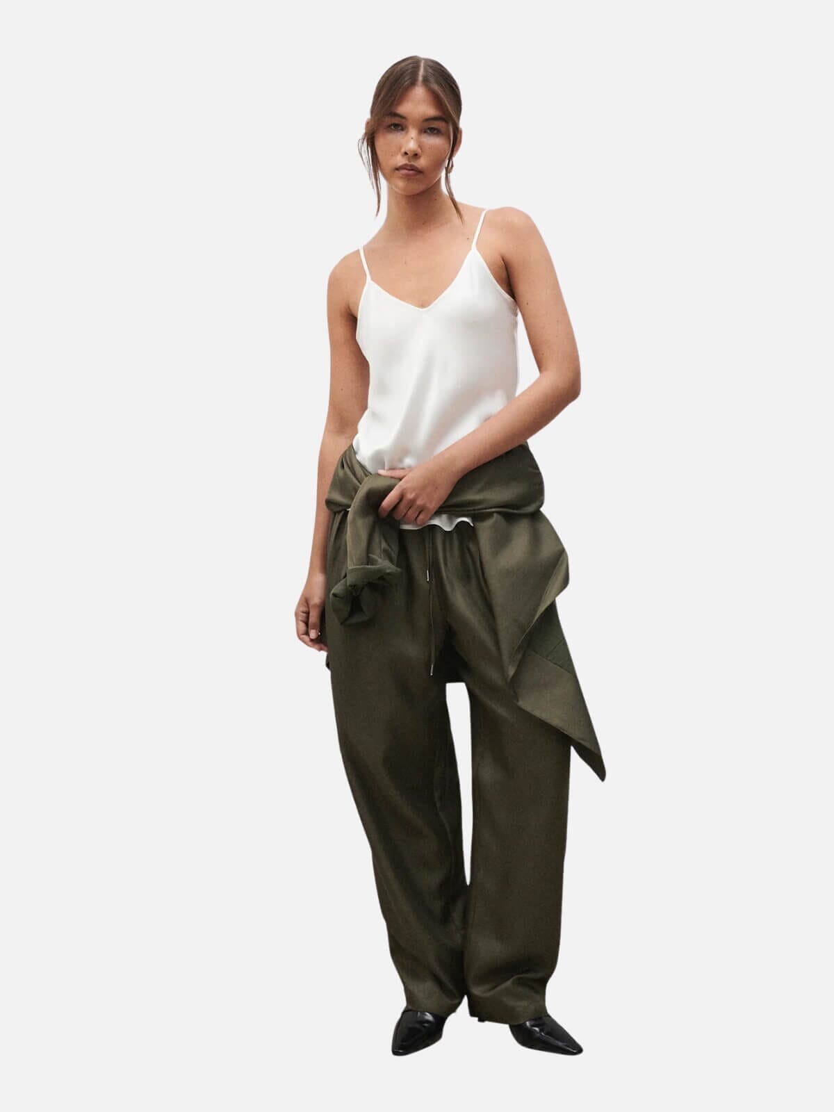 Bias Cut Cami - White Tops Silk Laundry