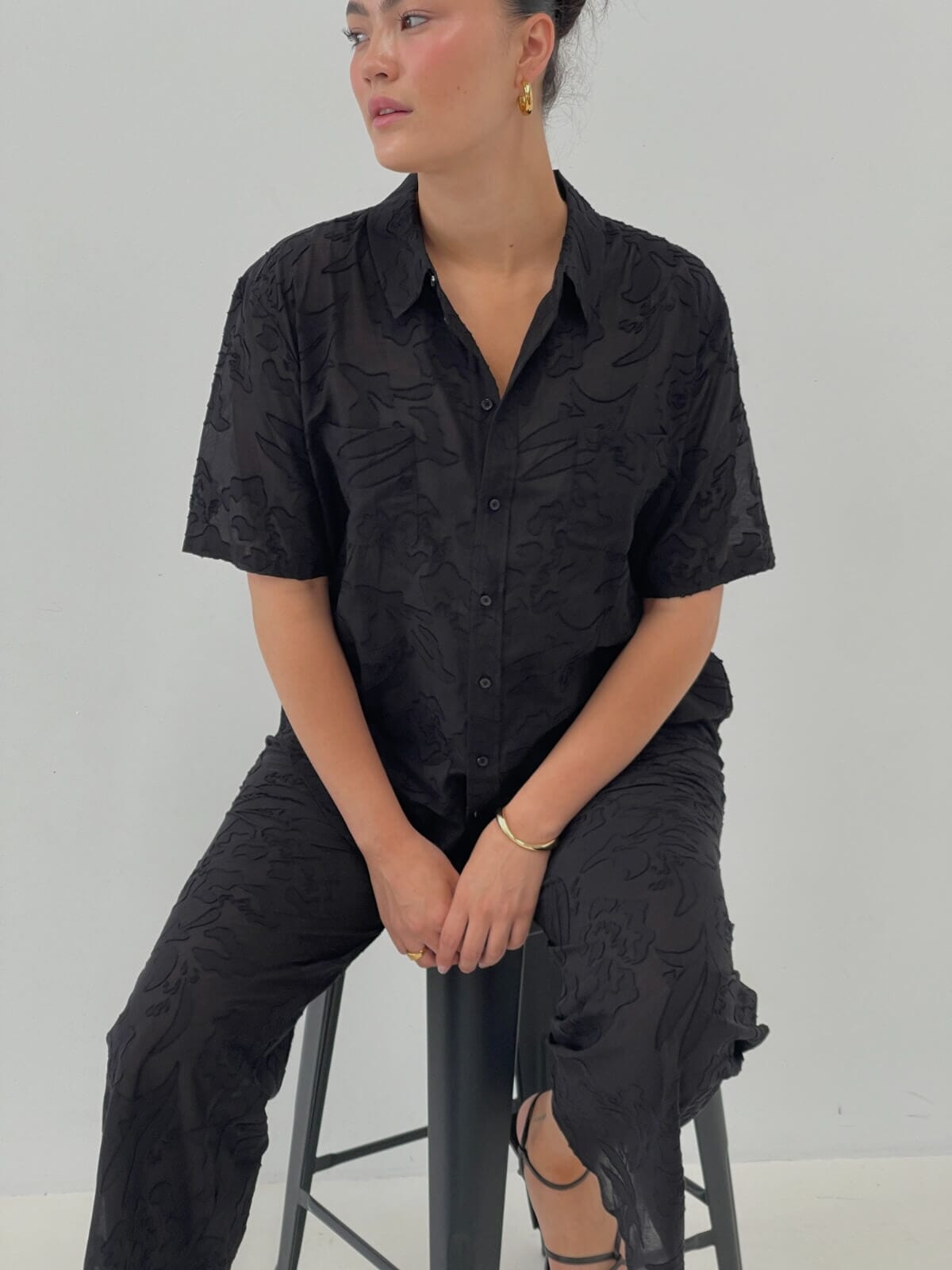 Clip Silk Bias Cut Pants - Tulipa Black Pants Silk Laundry