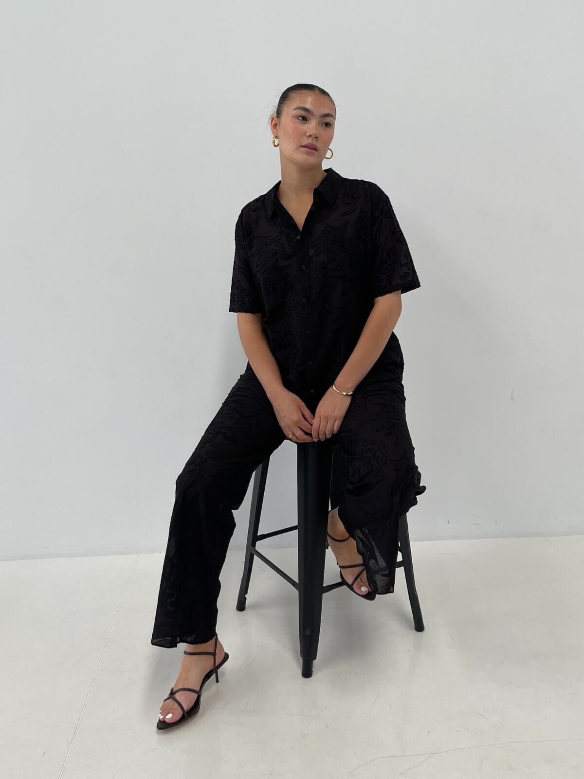 Clip Silk Bias Cut Pants - Tulipa Black Pants Silk Laundry