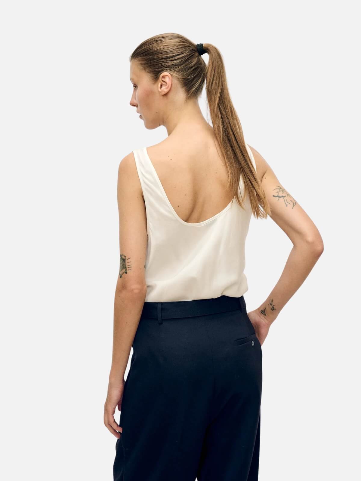 Scoop Neck Tank - White