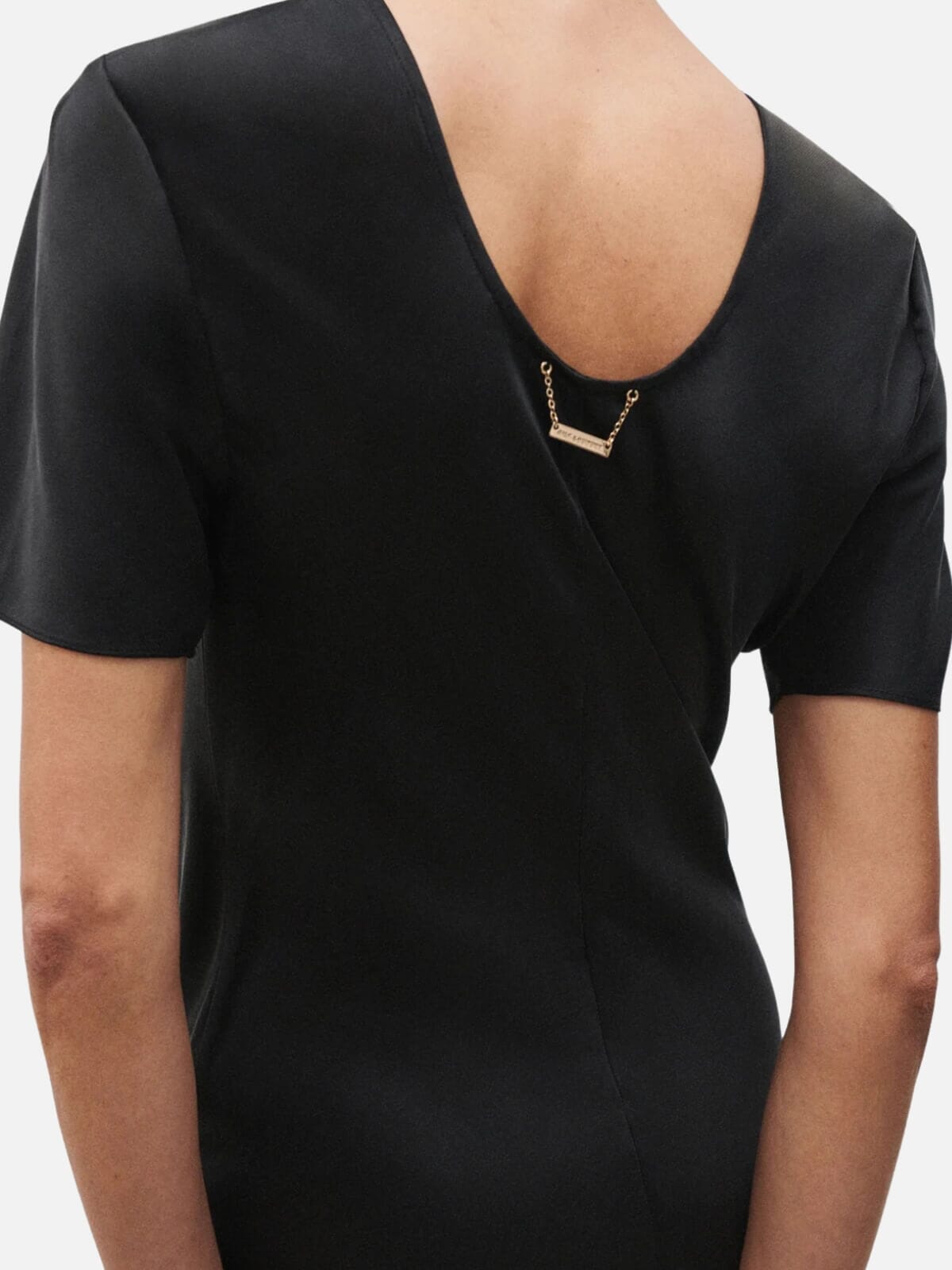 Short Sleeve Bias Dress - Black Dresses & Jumpsuits Silk Laundry