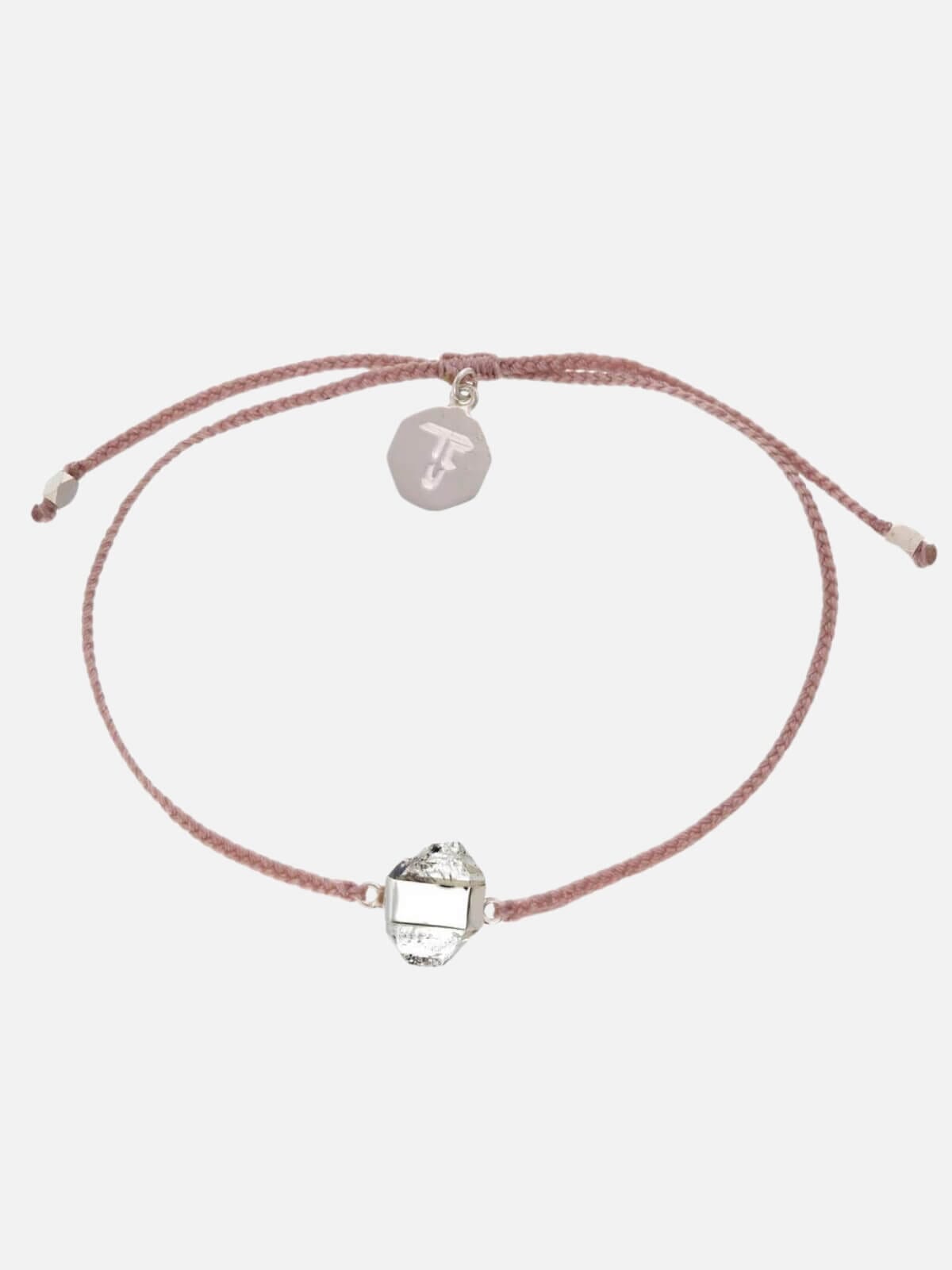 Tiger Frame | Diamond Quartz Crystal Bracelet - Dusty Pink/Silver | Perlu