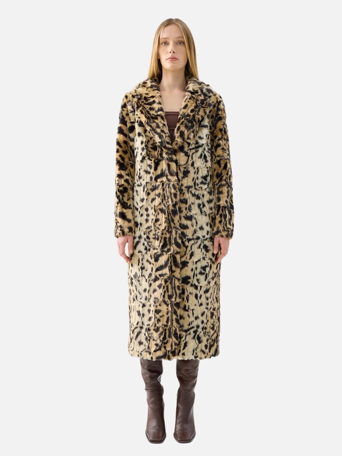 Long Song Coat - Leopard Coats & Jackets Unreal Fur