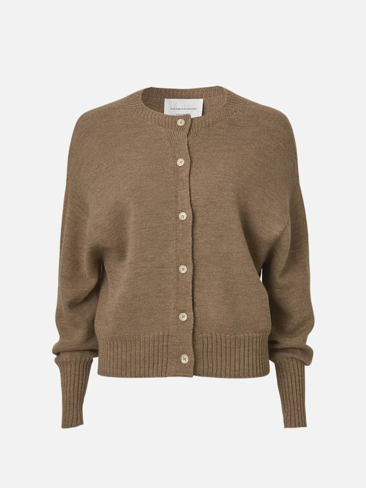 Hart Merino Cardigan - Wicker Marl Tops Viktoria & Woods