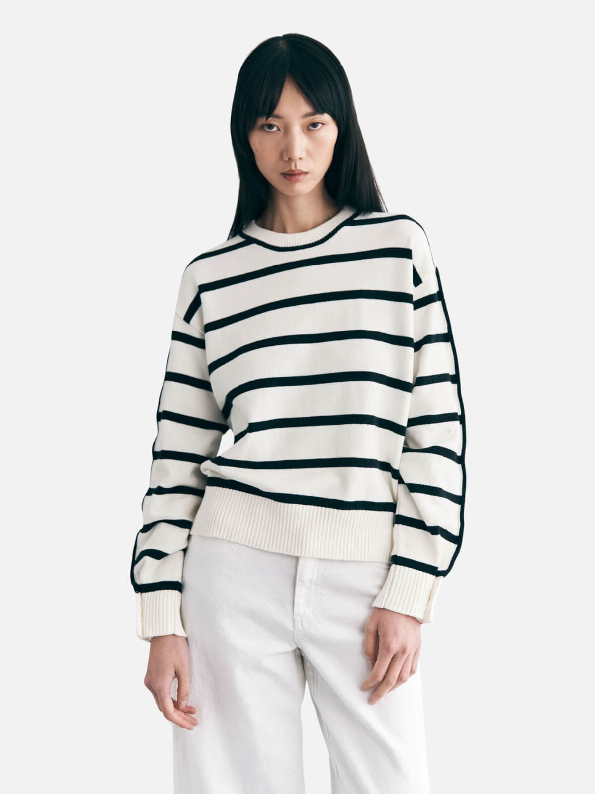 Scenario Knit - Ivory/Black Stripe