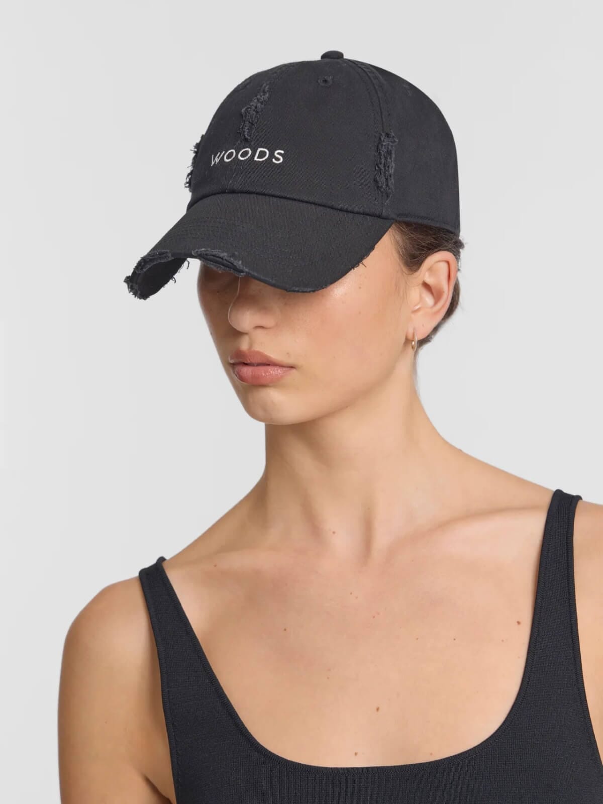 Woods Distressed Cap - Vintage Black Hats Viktoria & Woods
