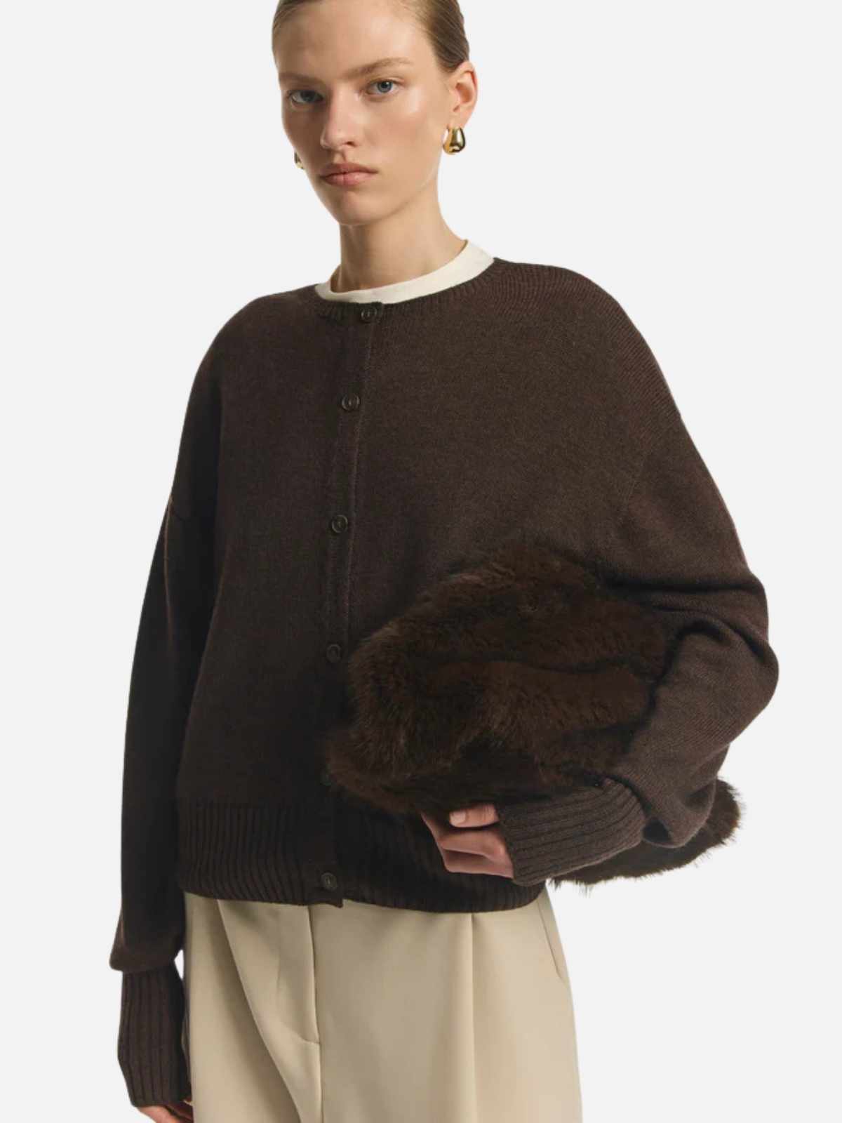 Hart Merino Cardigan - Chocolate