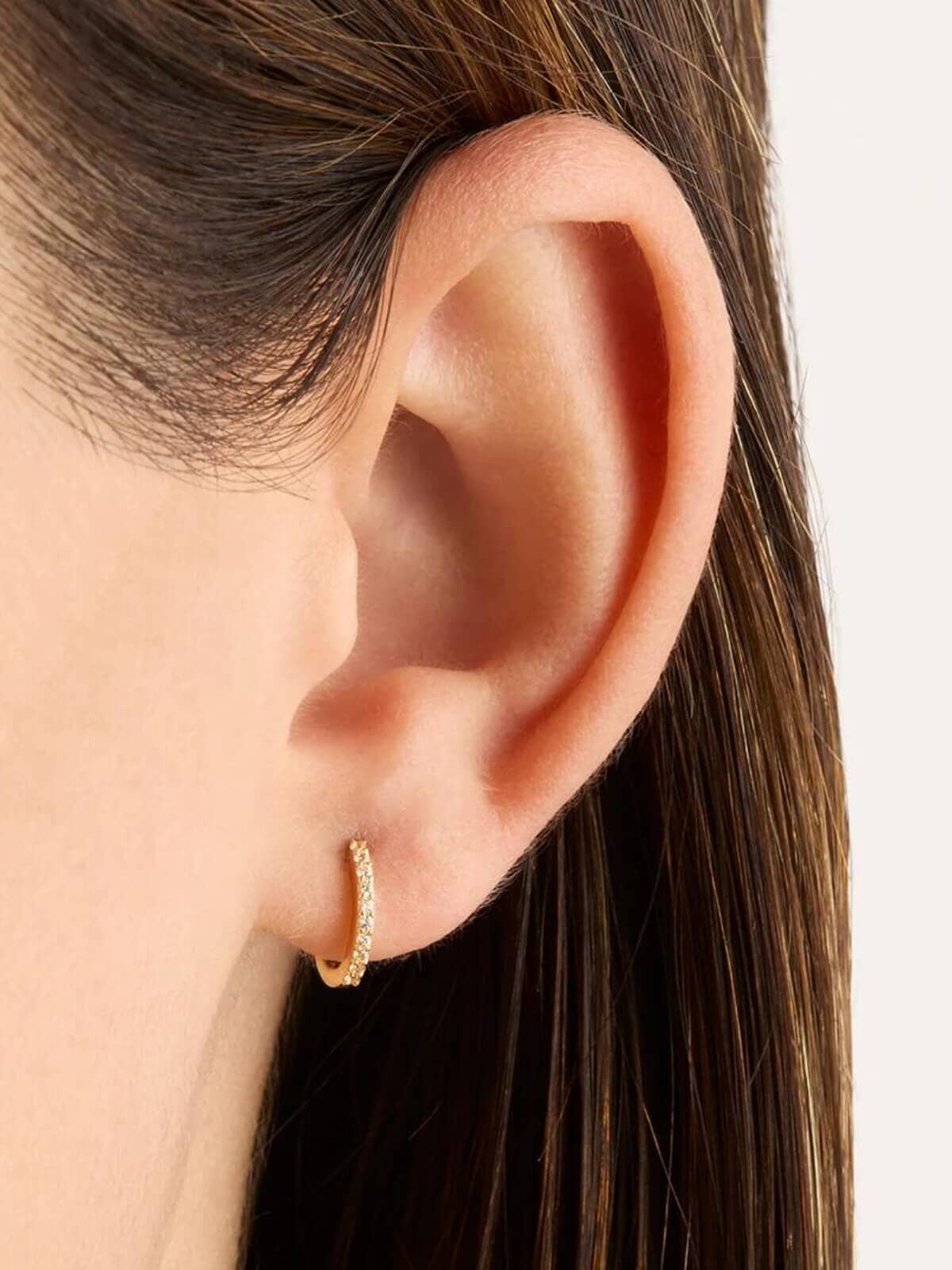 By Charlotte | 14k Gold Celestial Sleeper - Single (Pair $270) | Perlu