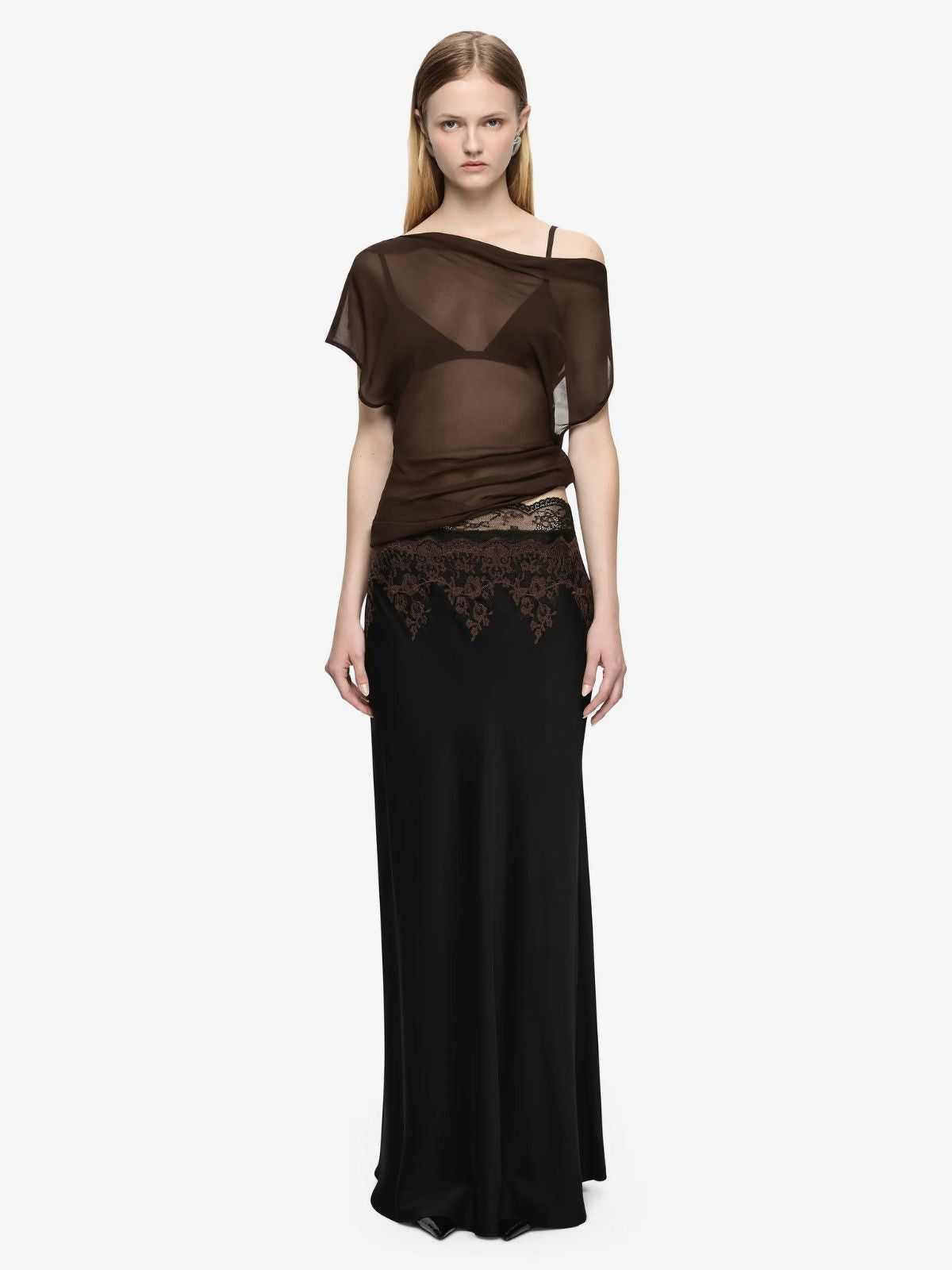 Orsina Maxi Skirt - Black/Bitter Choc