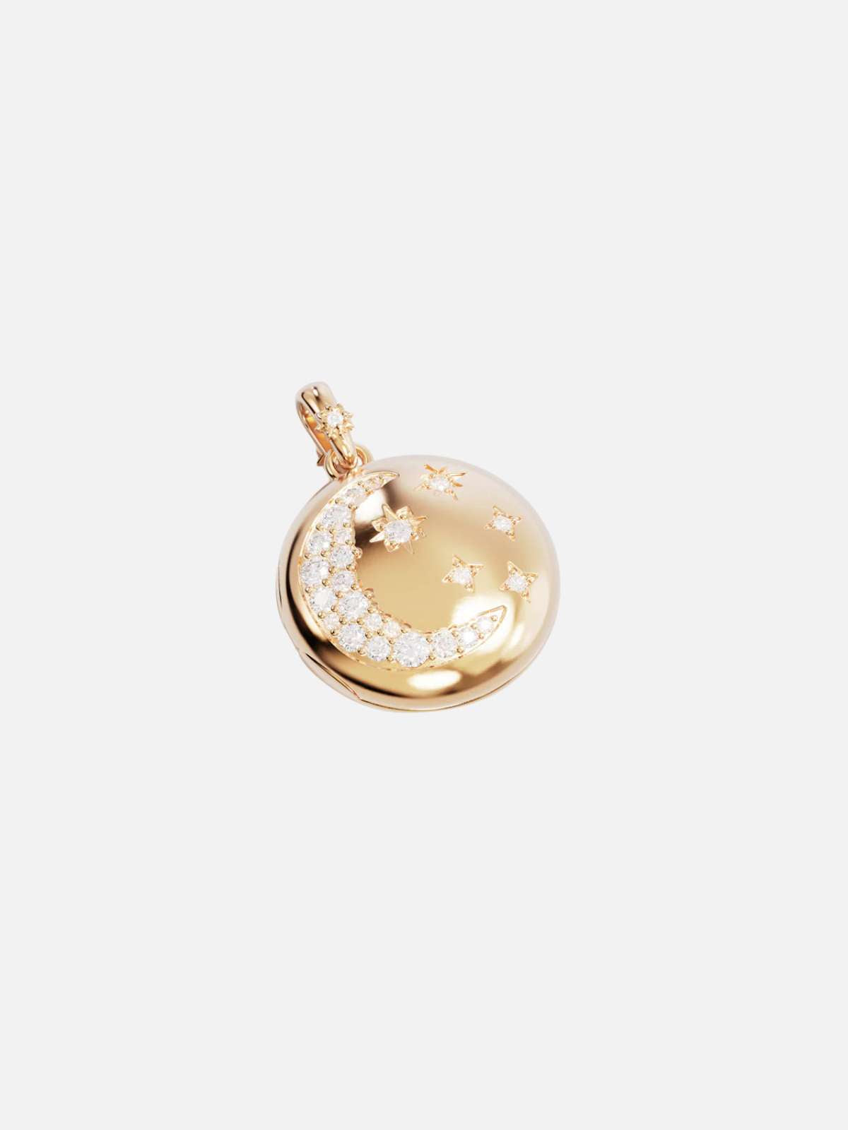 18k Gold Vermeil My Moon and Stars Locket Pendant