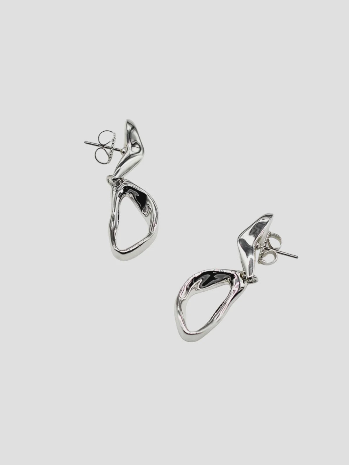 Ravine Statement Earrings - Silver