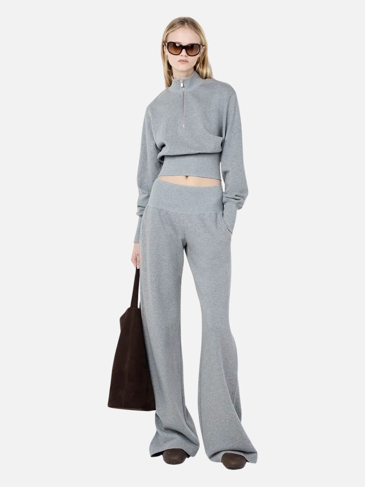 Steph Half Zipper Jumper - Grey Marle