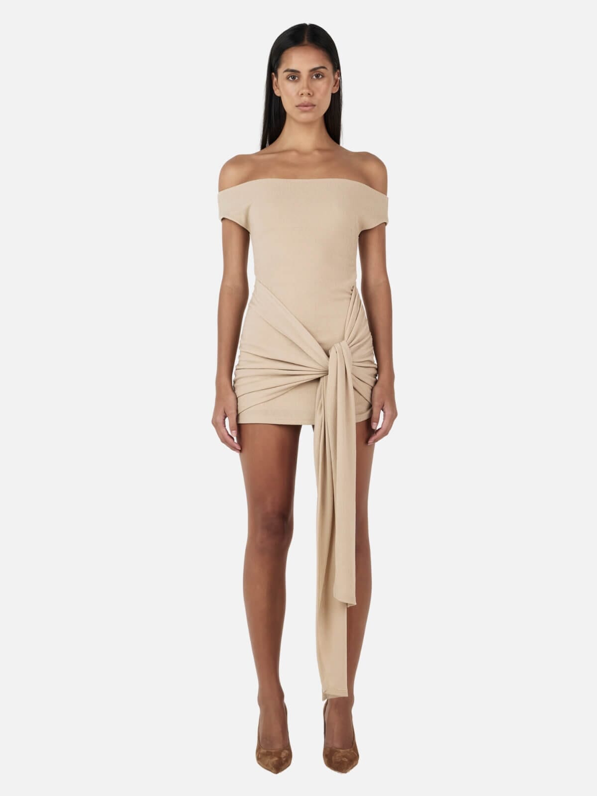 Ownley | Scarlet Mini Dress - Sand | Perlu