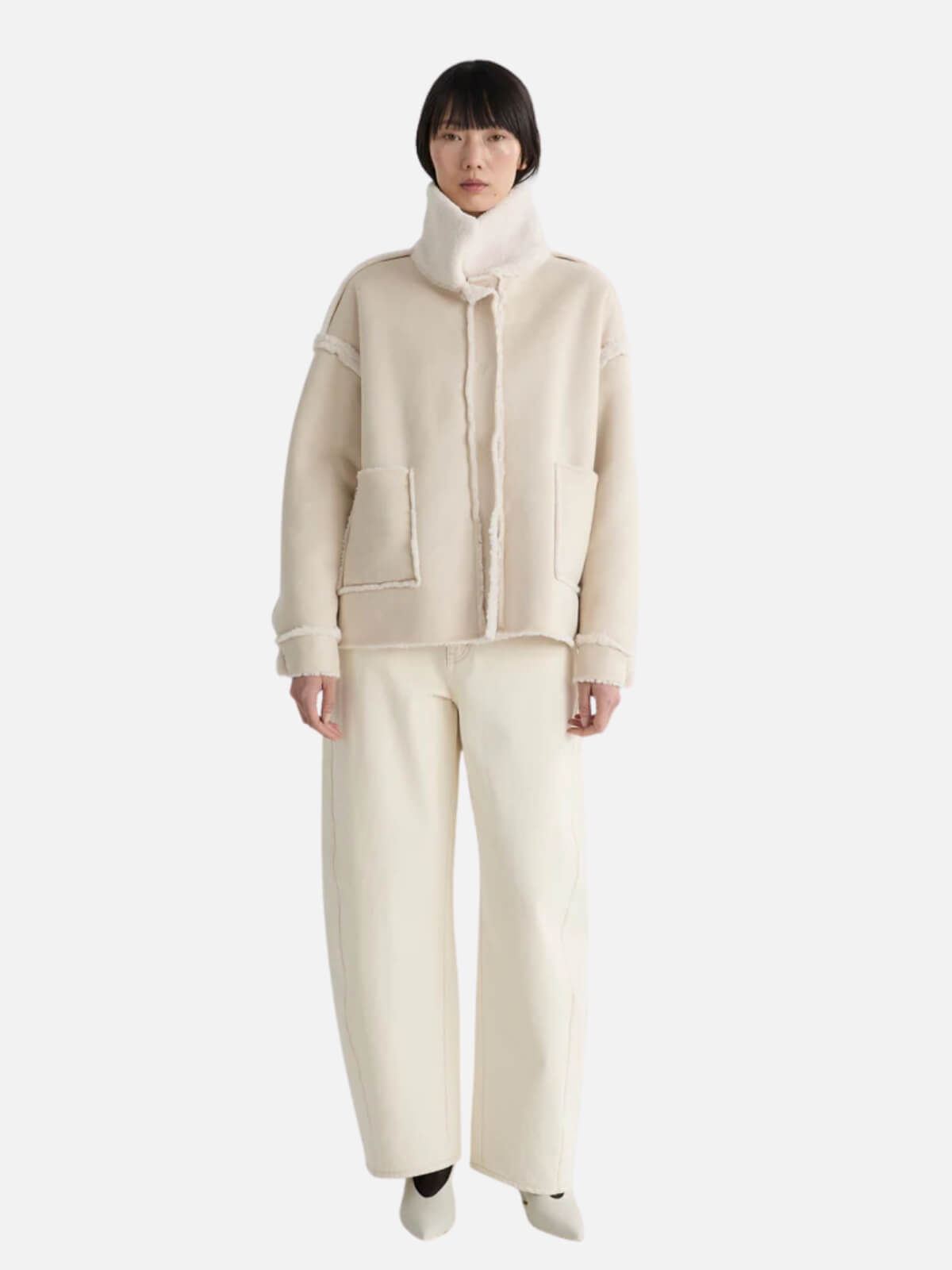 The Mimi Jacket - Cream Faux Shearling