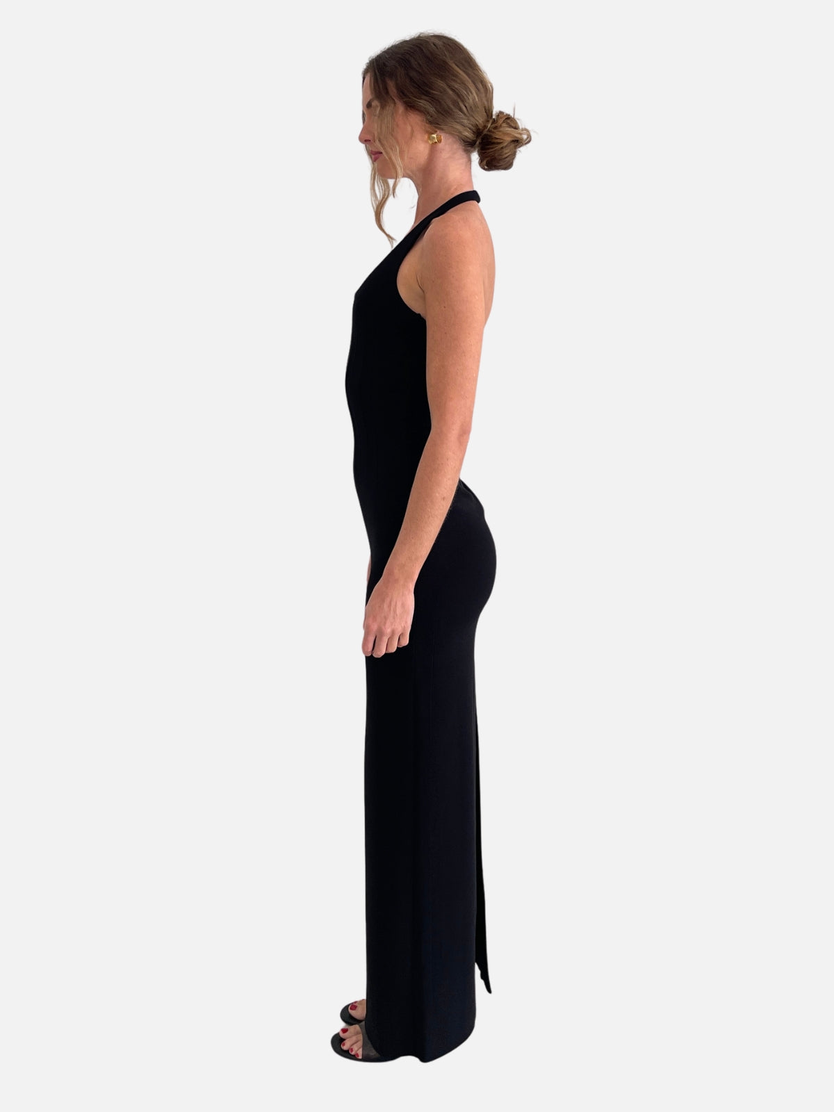 Athena Halter Maxi Dress - Black