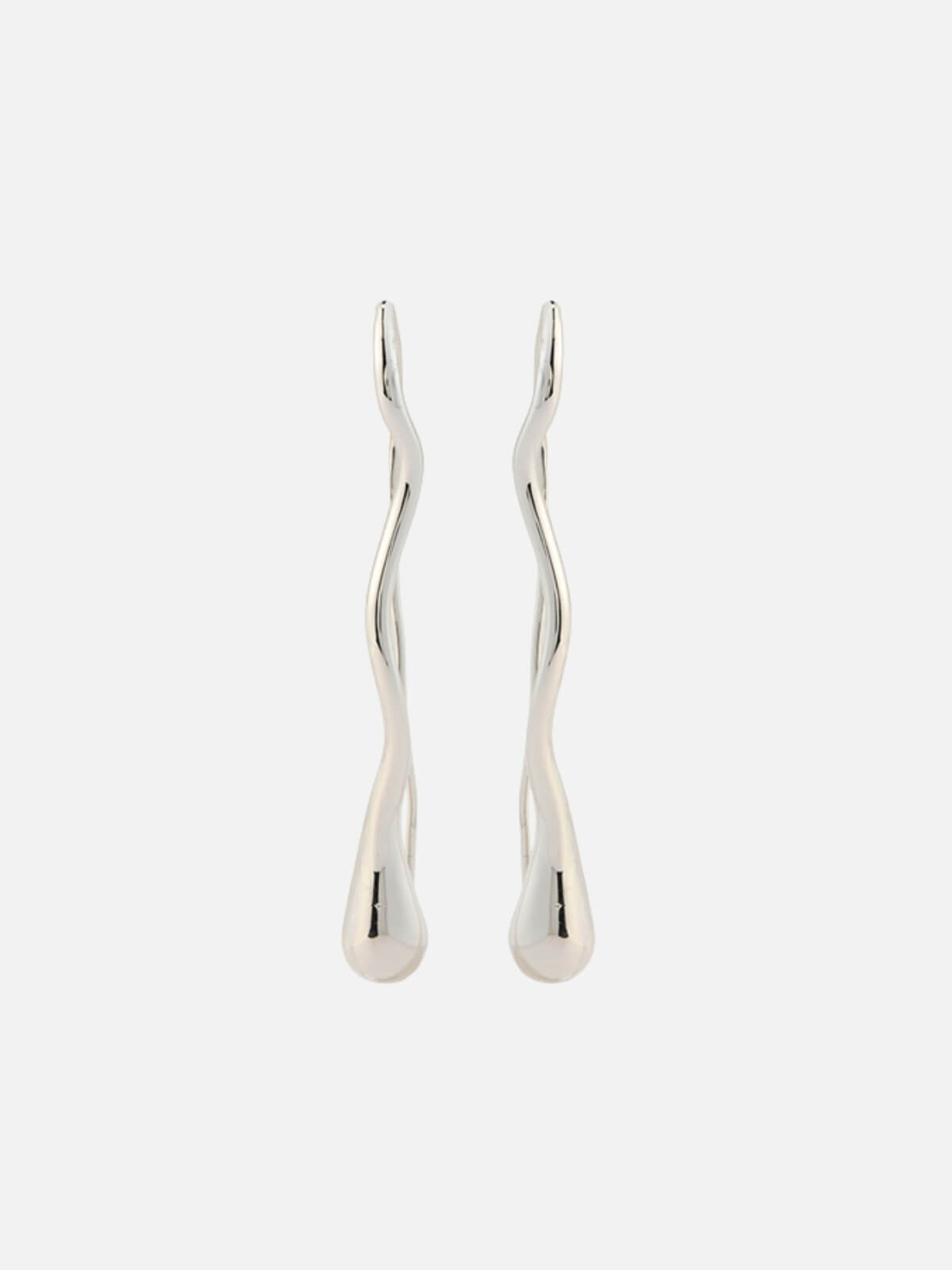 Drip Drop Threader Earrings - Silver