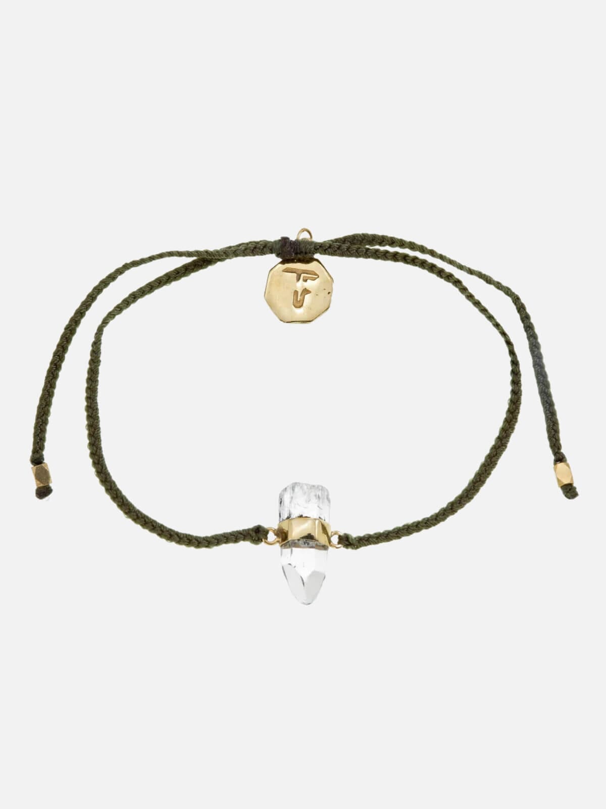 Quartz Crystal Bracelet - Olive/Gold Bracelets Tiger Frame 