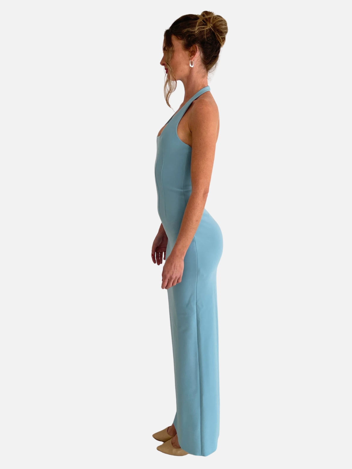 Athena Halter Maxi Dress - Blue Reef