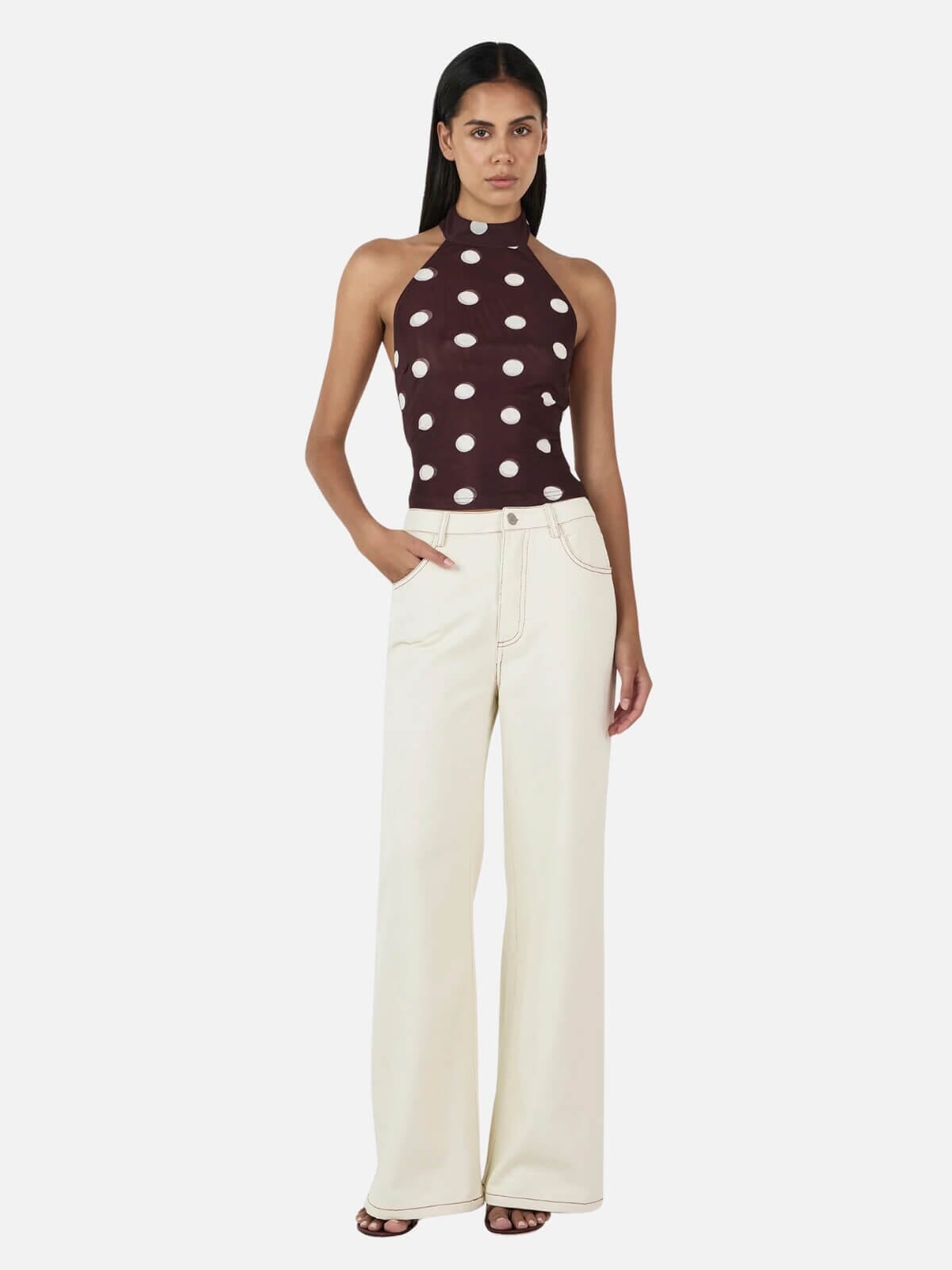 Ownley | Nola Halter Top - Pinot Polka | Perlu