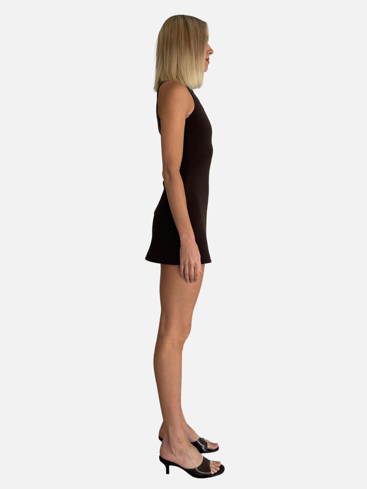 Gemma Racer Mini Dress - Espresso