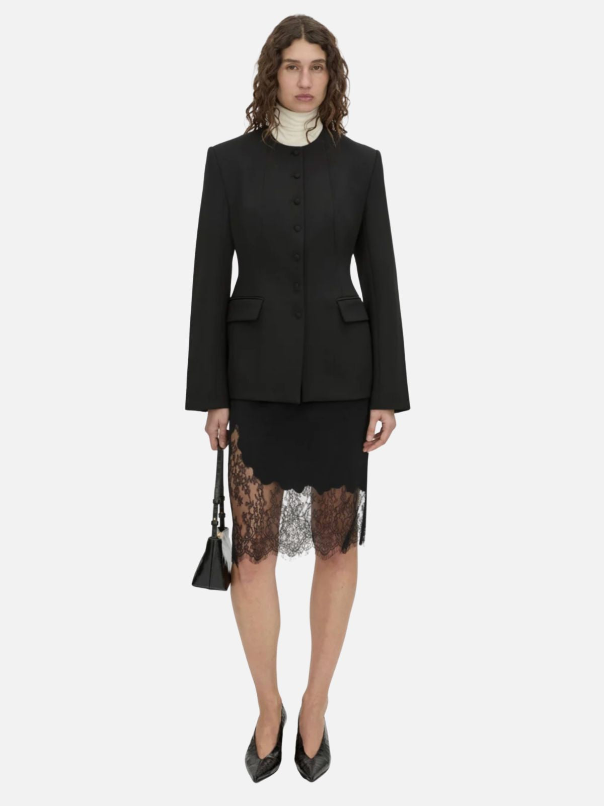 Cayana Lace Knit Skirt - Black