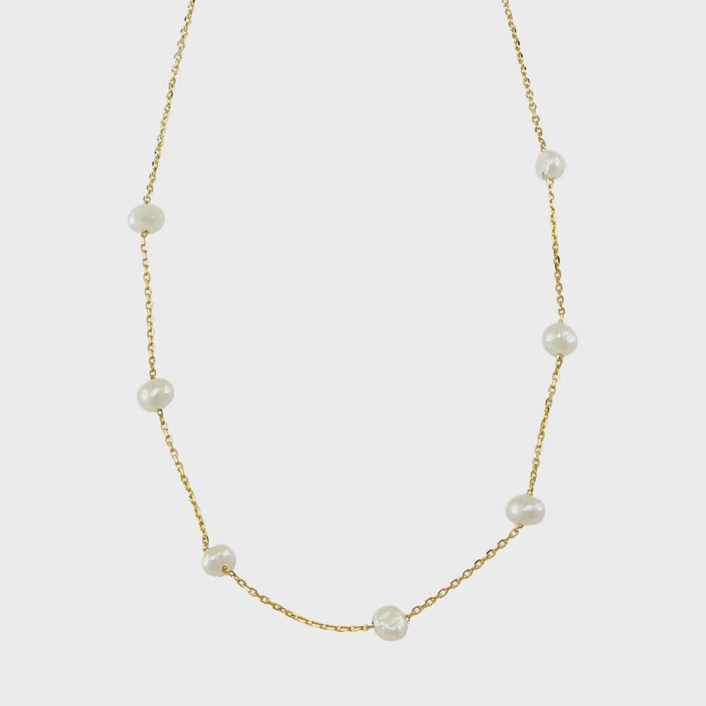 Freshwater Pearl Necklace - Gold Necklaces Jolie & Deen 