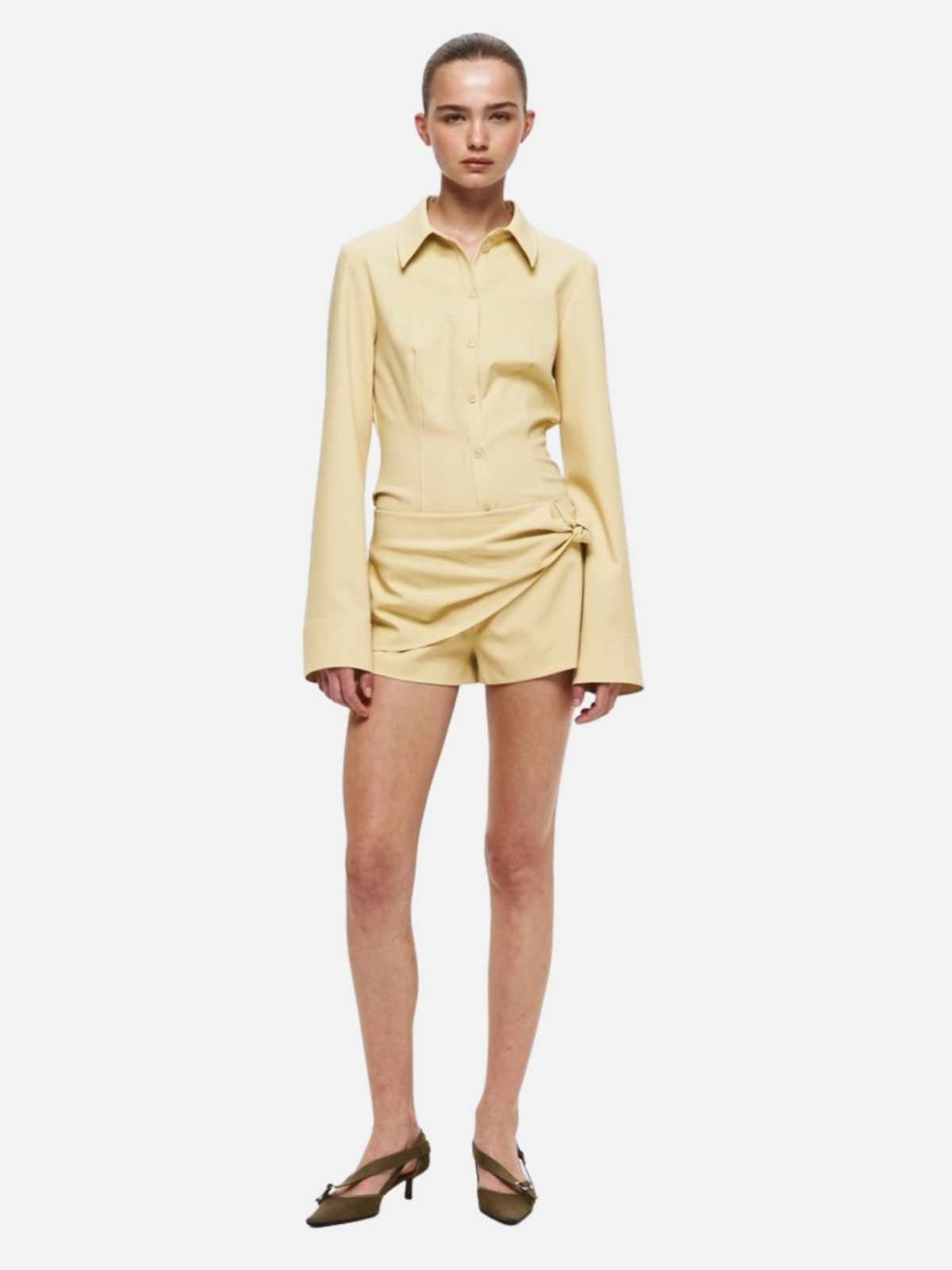 Elenora Long Sleeve Top - Straw