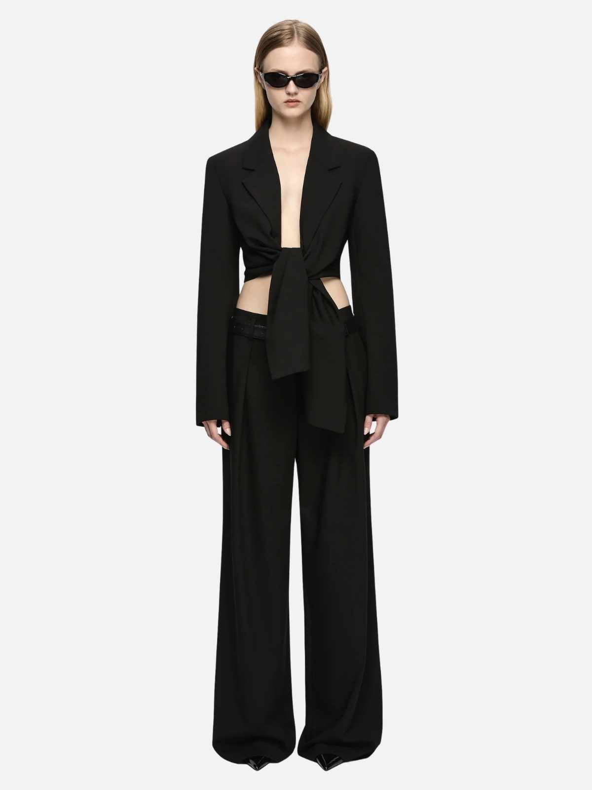 Elenora Cropped Jacket - Black