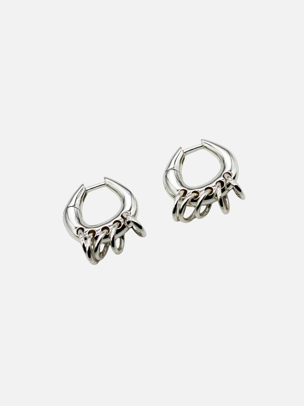 Pierced Hoop Earrings | Silver