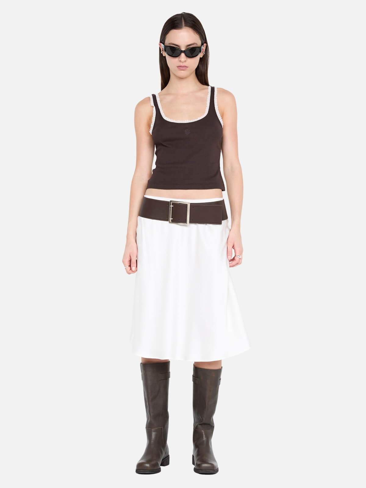 Piper Bias Midi Skirt - Ivory