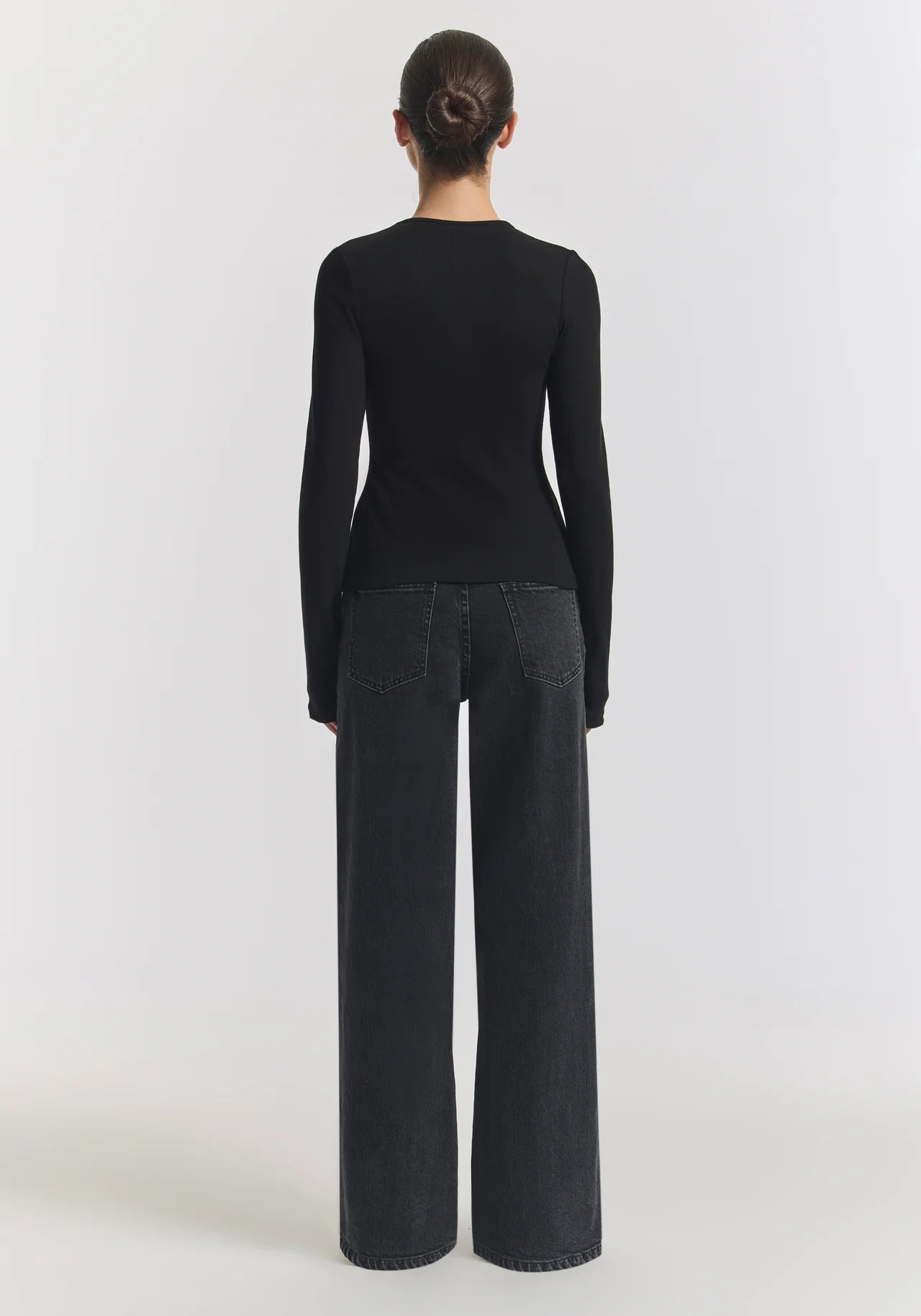 Woods Rib Longsleeve Tee - Black