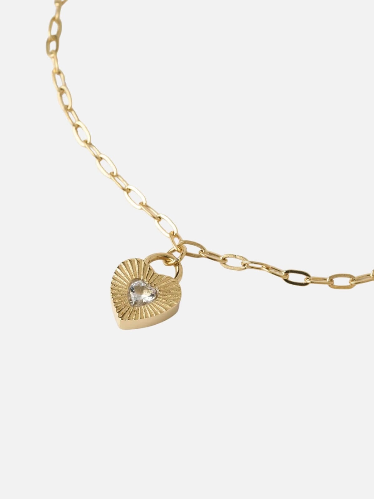 Arms Of Eve | Ruby Heart Bracelet - Gold/Stone | Perlu