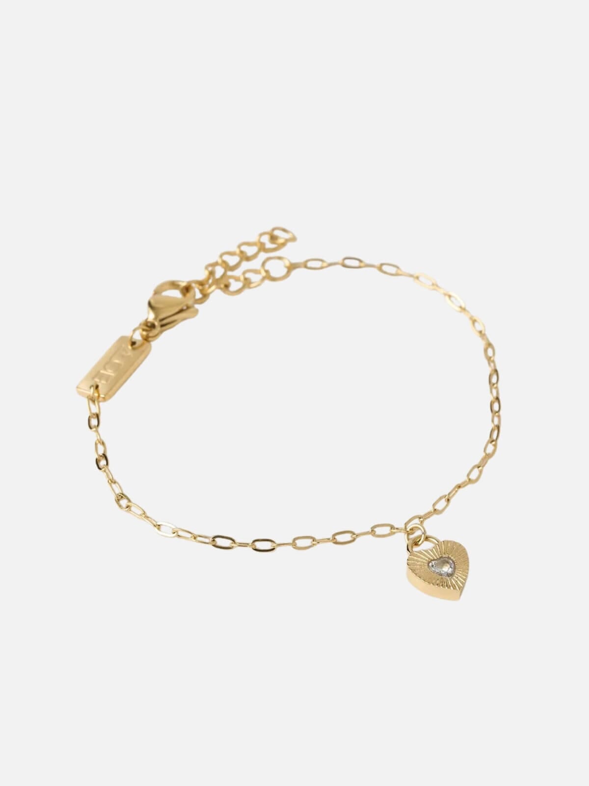 Arms Of Eve | Ruby Heart Bracelet - Gold/Stone | Perlu