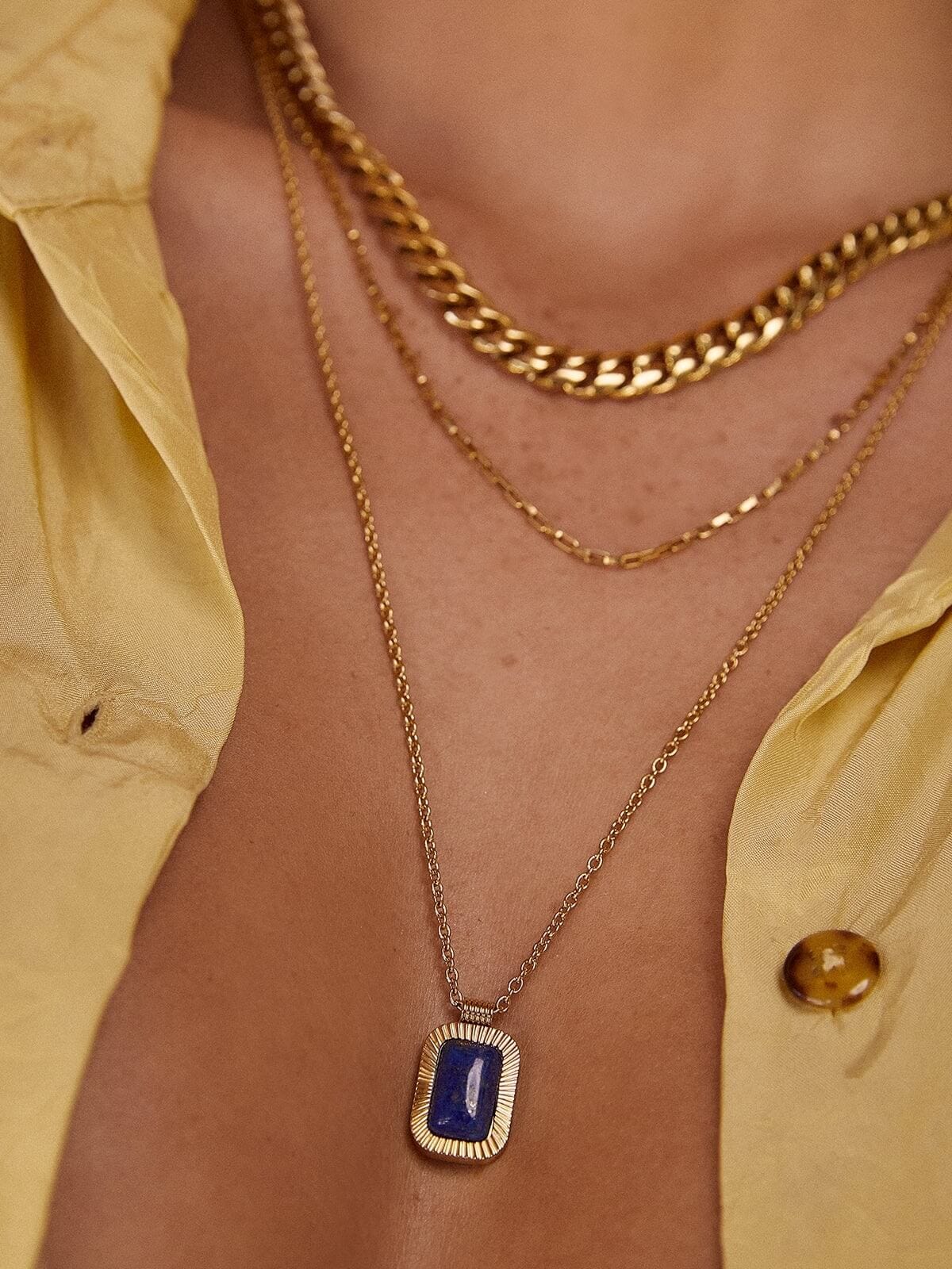 Arms Of Eve | Teo Gold Necklace - Lapis | Perlu