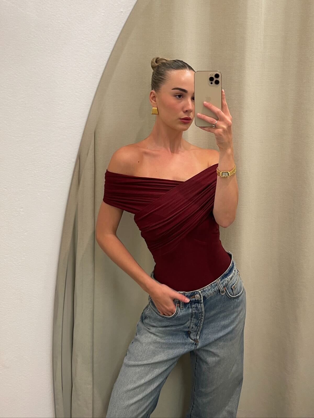 Ariana Bodysuit - Wine Tops BAYSE 