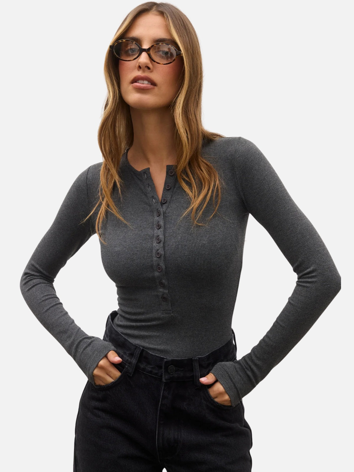 Lara Bodysuit - Dark Heather Grey