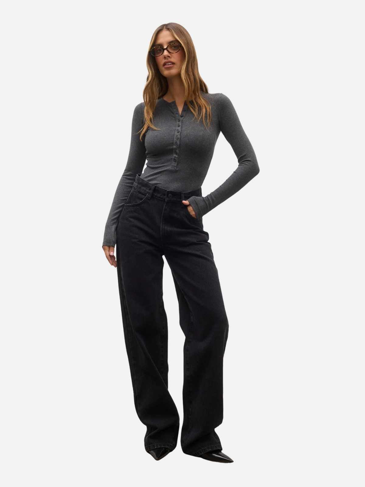Lara Bodysuit - Dark Heather Grey