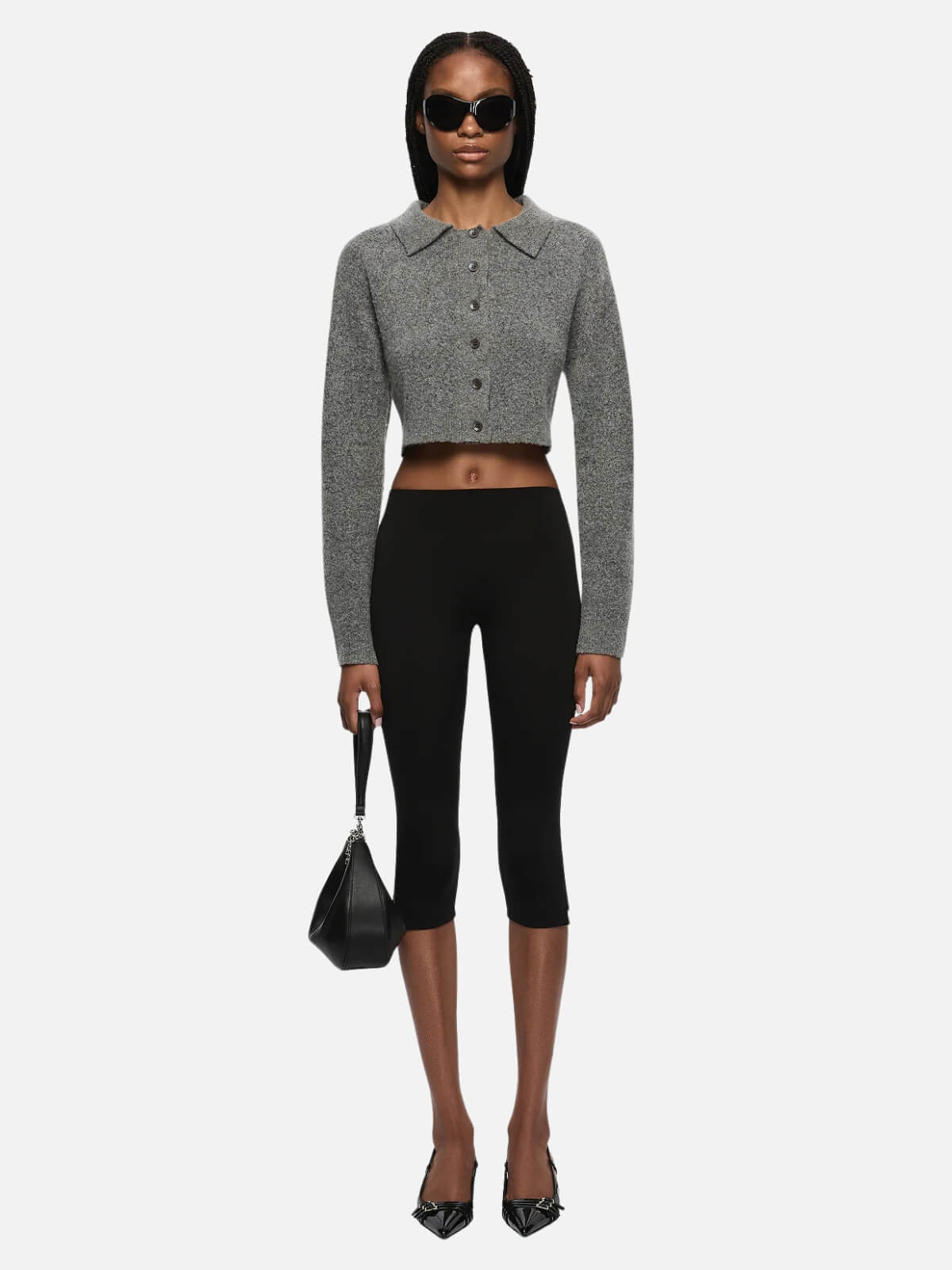 Ada Cropped Cardi - Charcoal