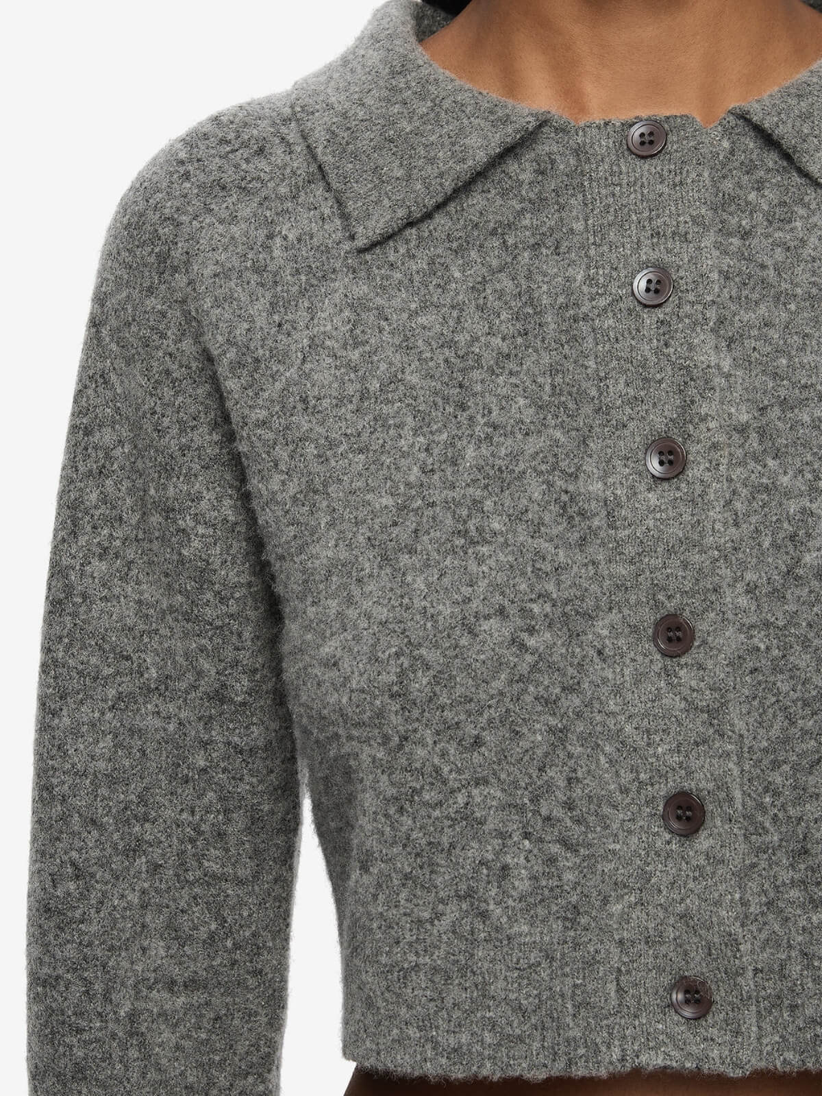 Ada Cropped Cardi - Charcoal