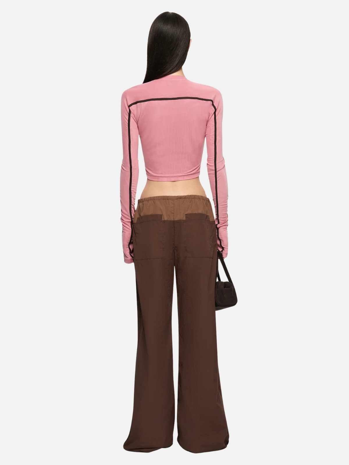 Alyna Long Sleeve Top - Blush/Bitter Choc