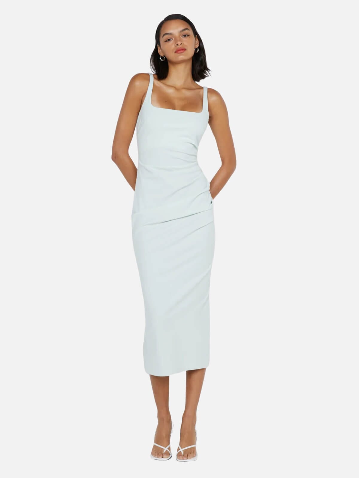 Bec + Bridge | Aveline Tuck Midi Dress - Ocean Mist | Perlu