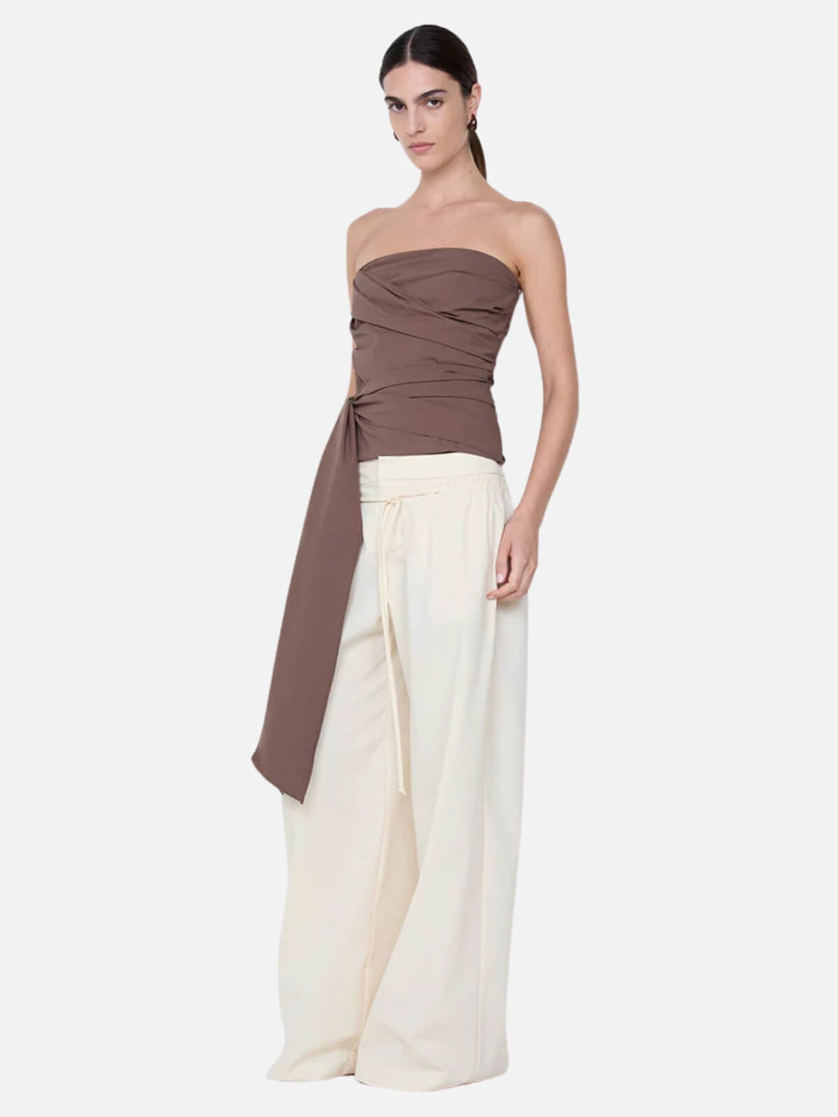 Bec + Bridge | Belle Strapless Top - Milk Chocolate | Perlu