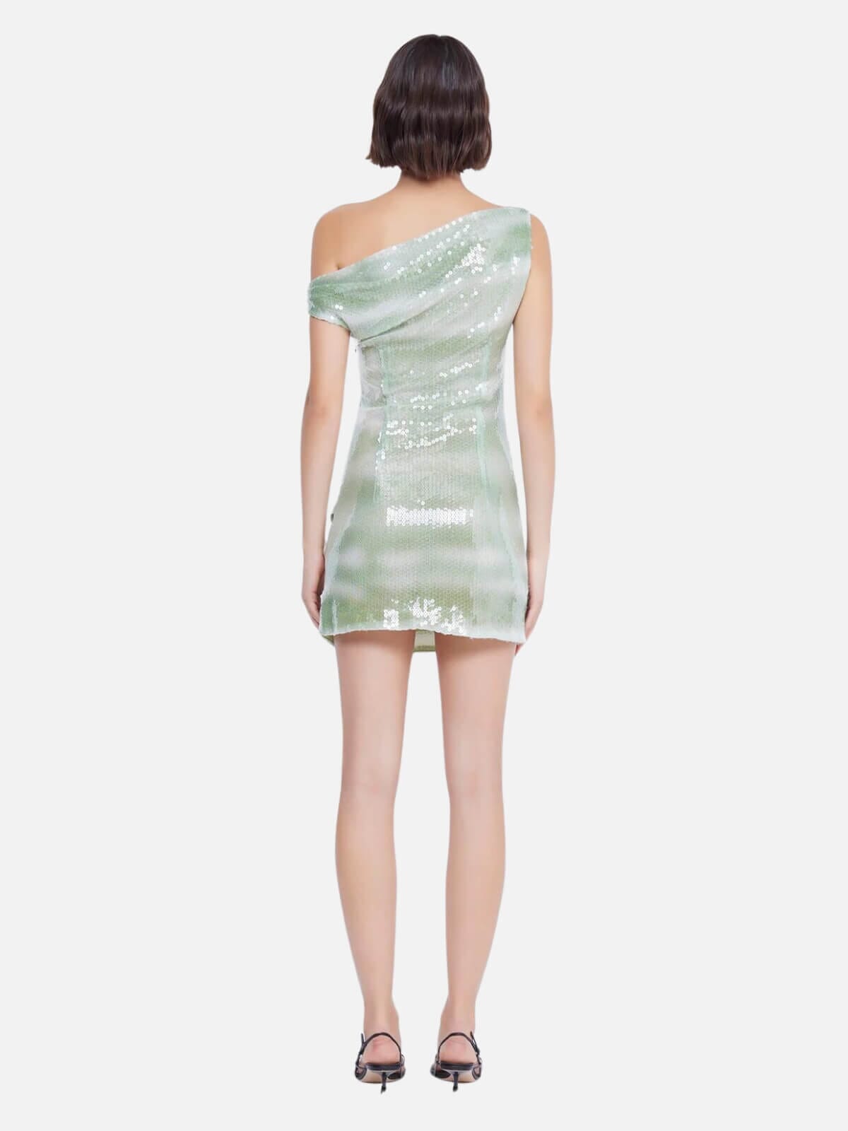 Brydie Asym Mini Dress Mint Ombre