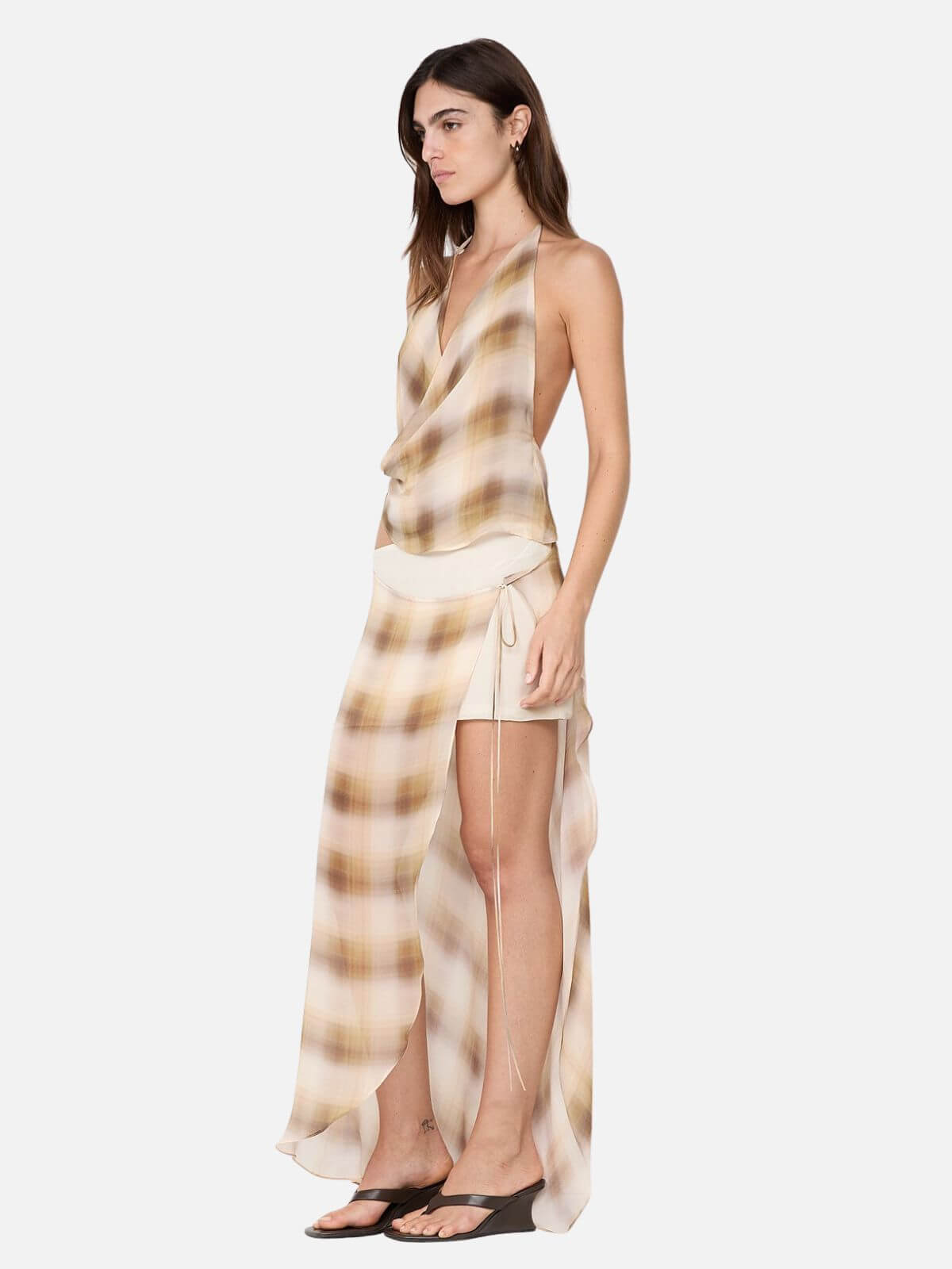 Eliana Halter Top - Dune Check